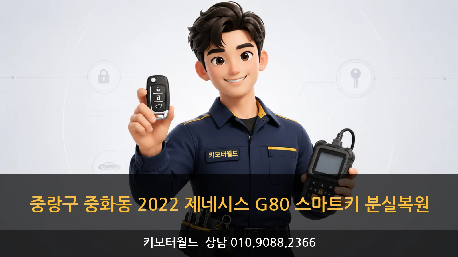 중랑구 중화동 2022 제네시스 G80 스마트키 분실복원