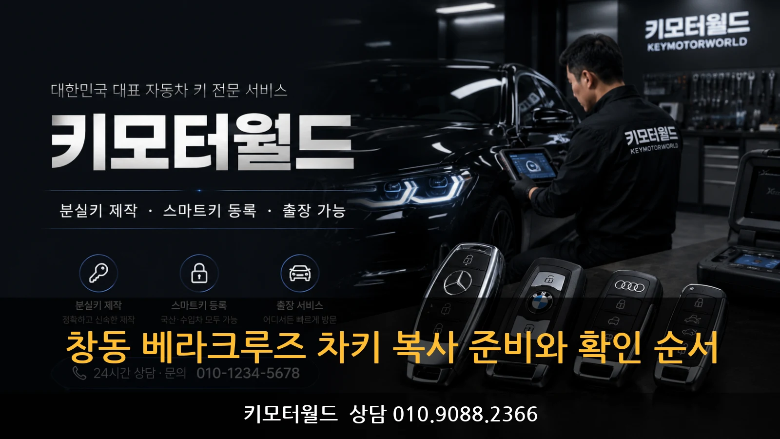 창동 베라크루즈 차키 복사 준비와 확인 순서