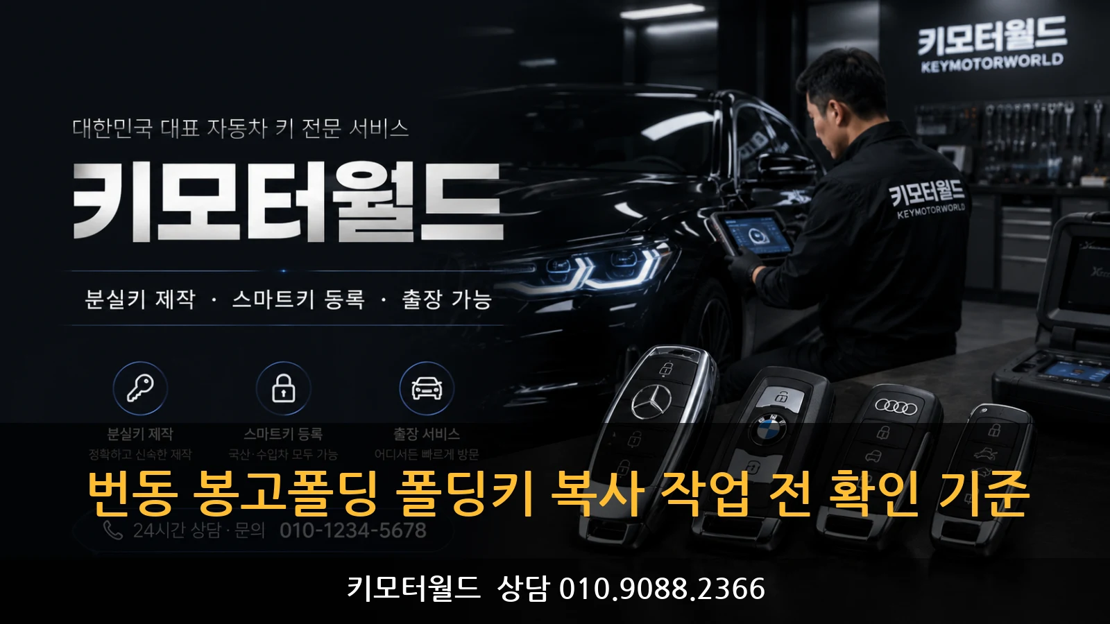 번동 봉고폴딩 폴딩키 복사 작업 전 확인 기준