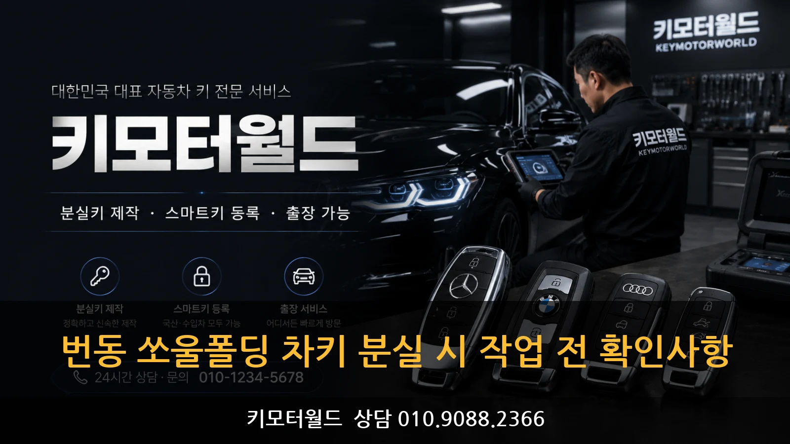 번동 쏘울폴딩 차키 분실 시 작업 전 확인사항