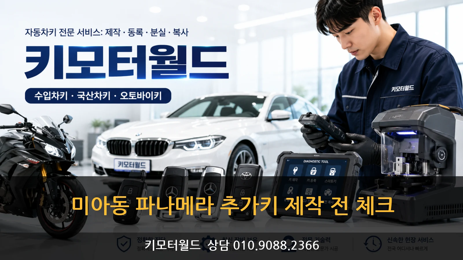 미아동 파나메라 추가키 제작 전 체크