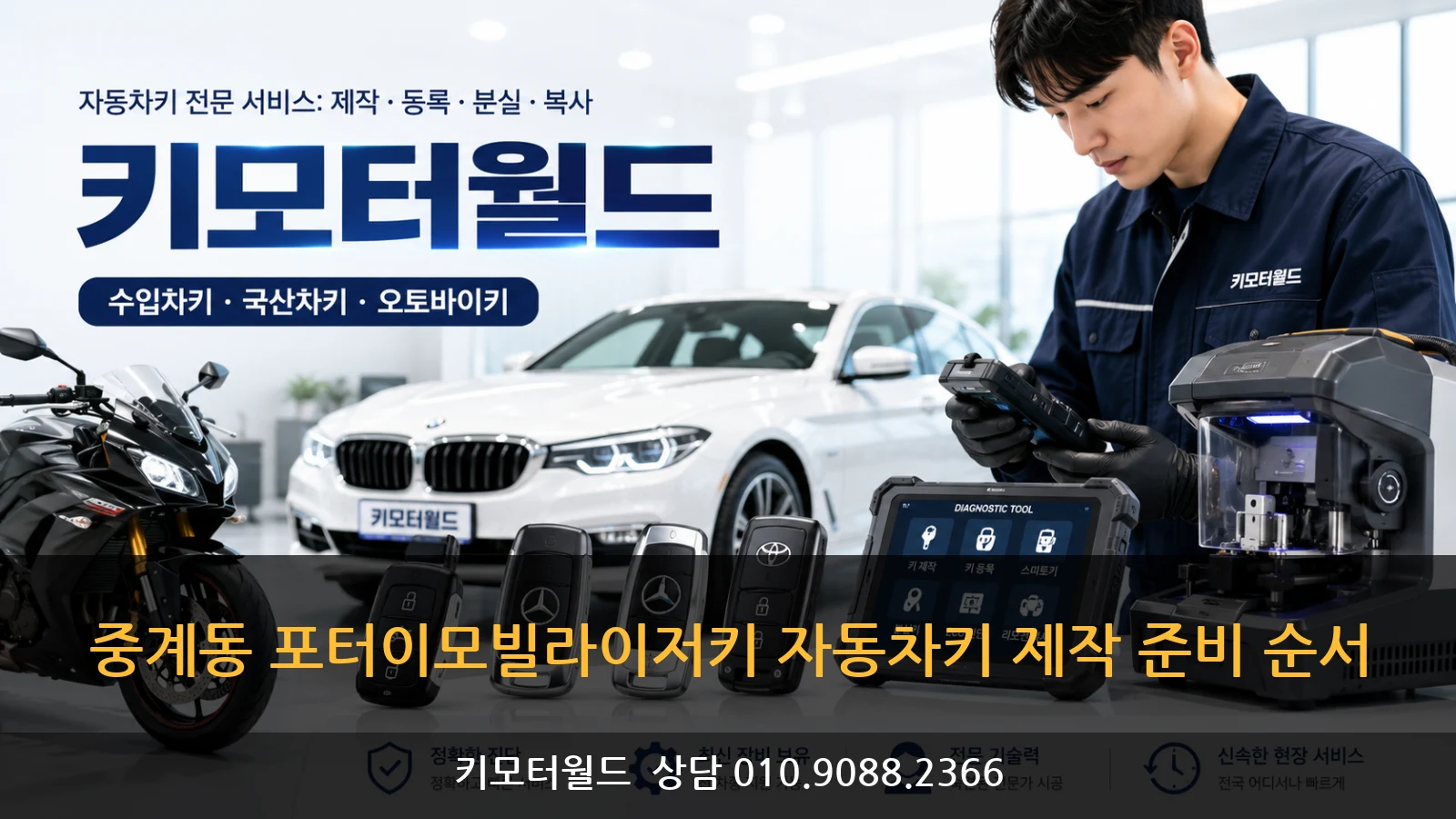 중계동 포터이모빌라이저키 자동차키 제작 준비 순서