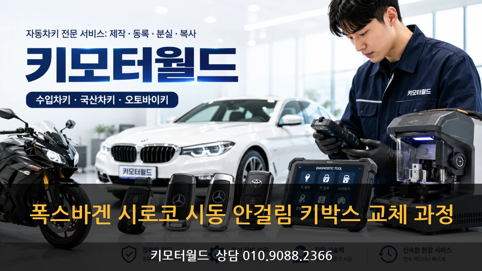 폭스바겐 시로코 시동 안걸림 키박스 교체 과정