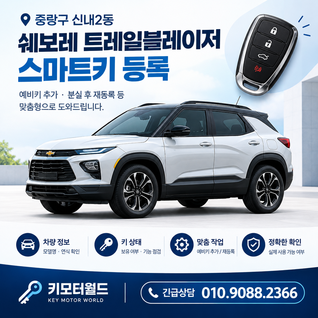 신내2동 트레일블레이저 예비키등록