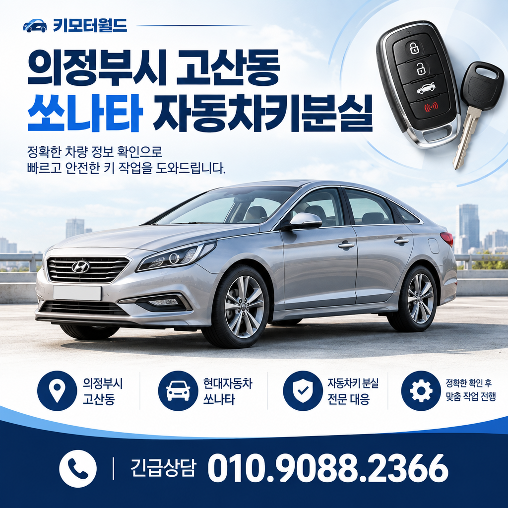 고산동 쏘나타 자동차키분실