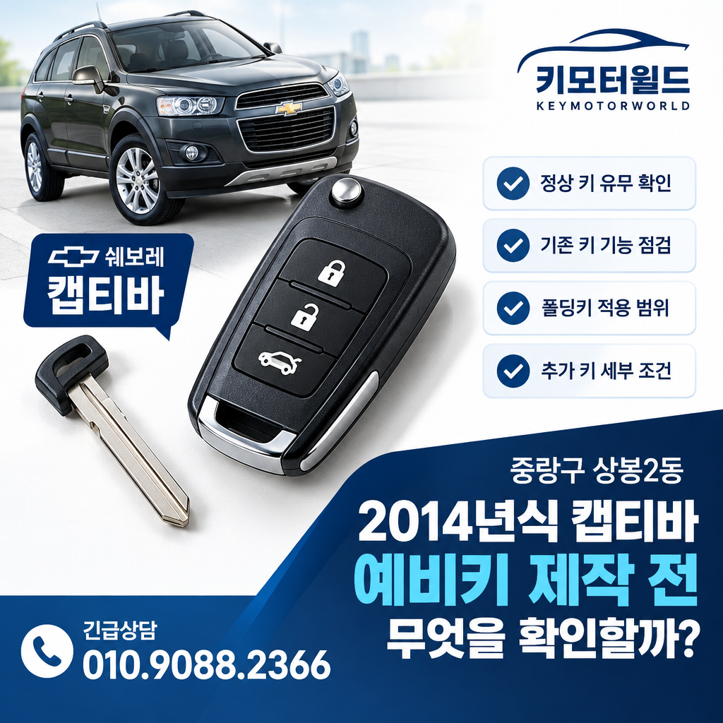 상봉2동 2014년식 캡티바 예비키 제작 전 무엇을 확인할까?