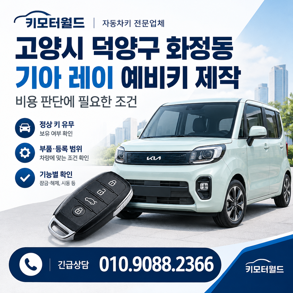 화정동 기아 레이 예비키 제작, 비용 판단에 필요한 조건